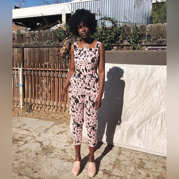 Nooworks Panda with Hearts Jumpsuit - Picture 1 of 5